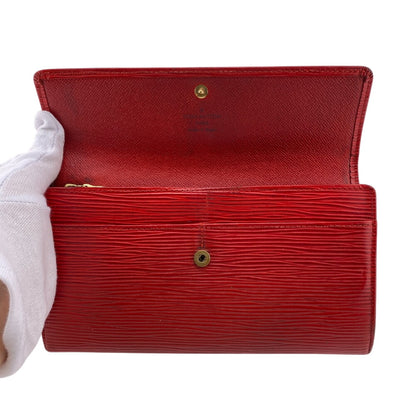 LOUIS VUITTON Long Wallet Purse M63577 Epi Leather Red Epi Leather Porto Monnet
