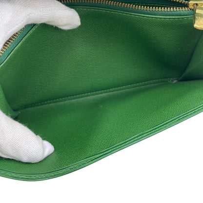 LOUIS VUITTON Long Wallet Purse M63574 leather green Epi Pochette Portomo Credit