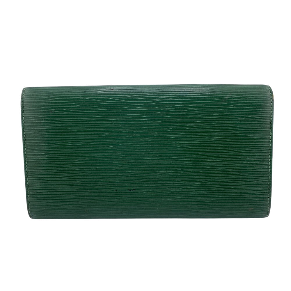 LOUIS VUITTON Long Wallet Purse M63574 leather green Epi Pochette Portomo Credit