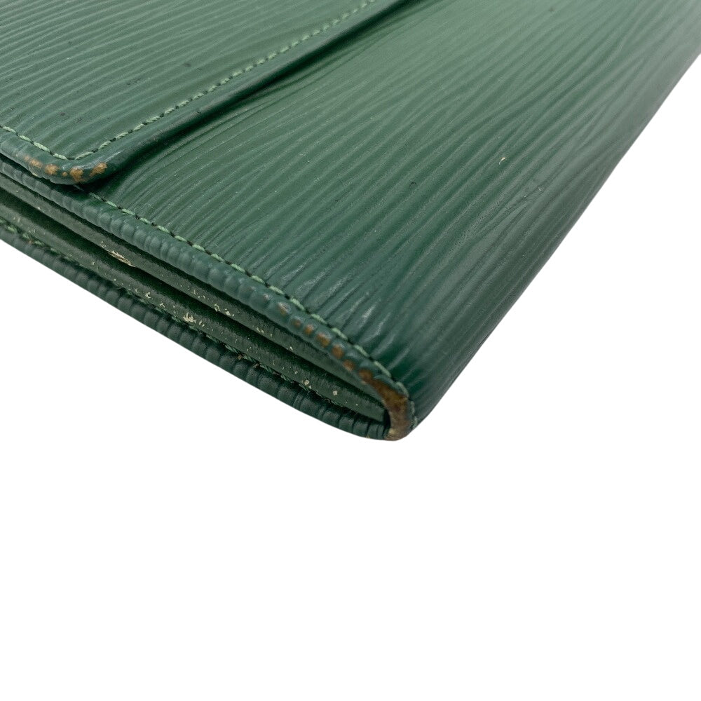 LOUIS VUITTON Long Wallet Purse M63574 leather green Epi Pochette Portomo Credit