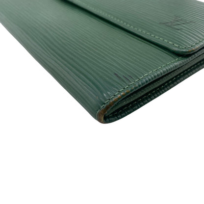 LOUIS VUITTON Long Wallet Purse M63574 leather green Epi Pochette Portomo Credit