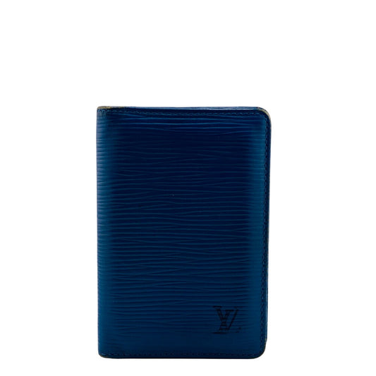 LOUIS VUITTON Card Case Epi Leather blue Epi Pochette cult visit