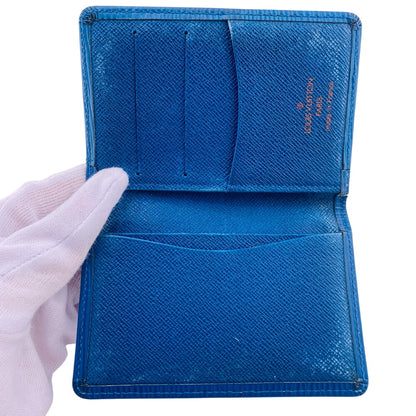 LOUIS VUITTON Card Case Epi Leather blue Epi Pochette cult visit