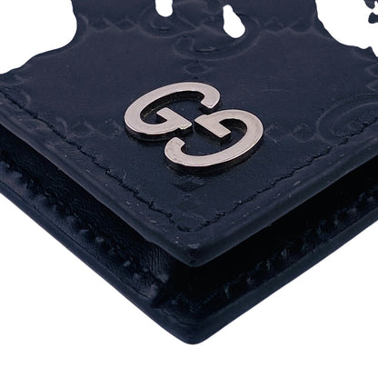 GUCCI Card Case 597560 Calfskin, Leather black Signature Embossing