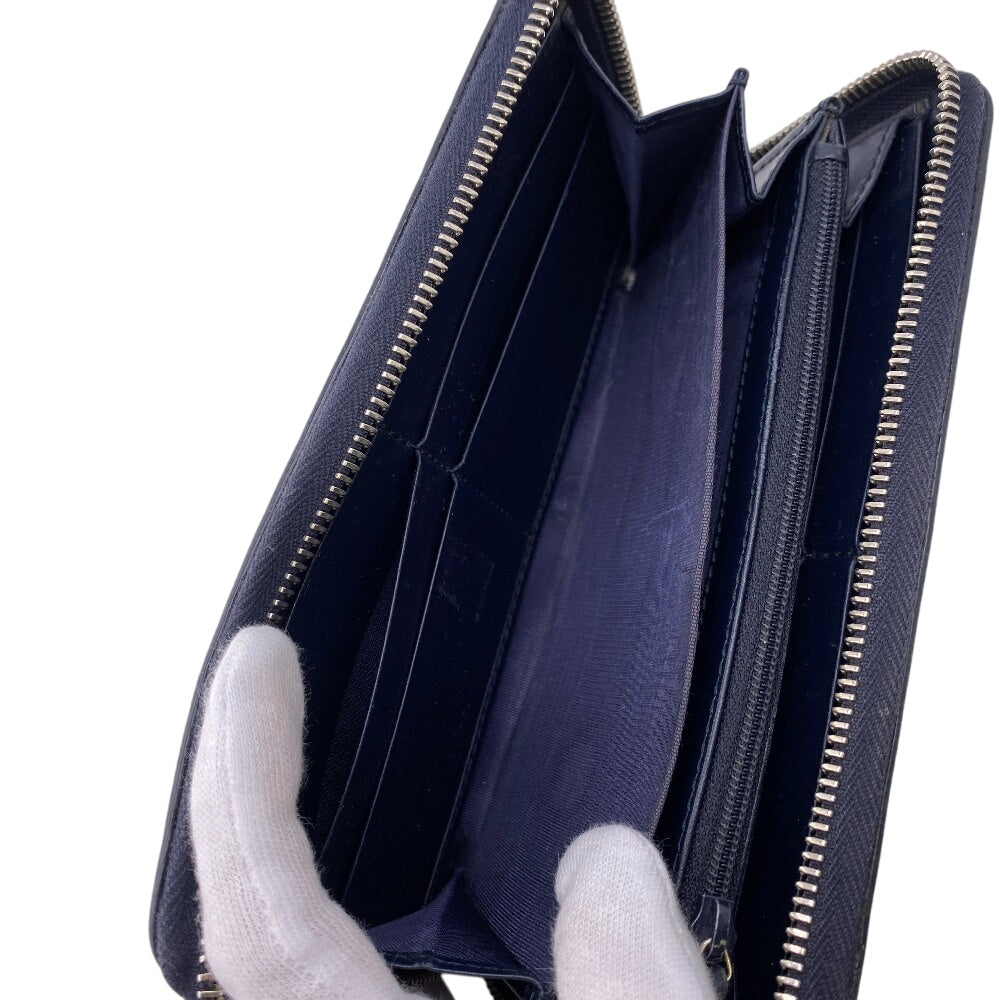 GUCCI Long Wallet Purse 408831 leather Navy Sherry line