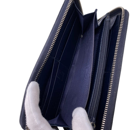 GUCCI Long Wallet Purse 408831 leather Navy Sherry line