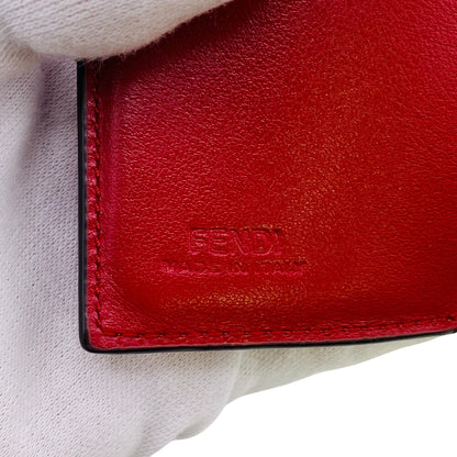 FENDI Tri-fold wallet A18B-208 leather Red F's