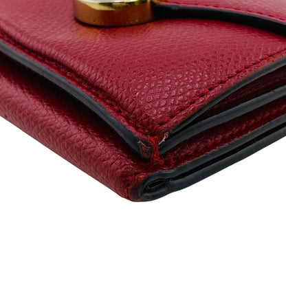 FENDI Tri-fold wallet A18B-208 leather Red F's