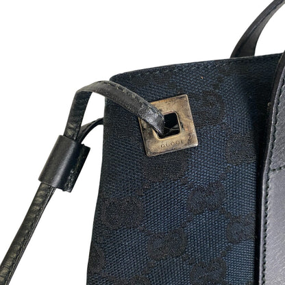 GUCCI Tote Bag 019 0493 GG canvas, leather black GG canvas