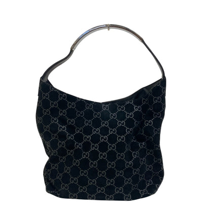 GUCCI Handbag 3298 Suede black GG pattern
