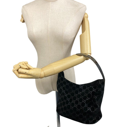 GUCCI Handbag 3298 Suede black GG pattern