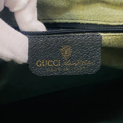 GUCCI Handbag PVC, Leather Navy Sherry GG