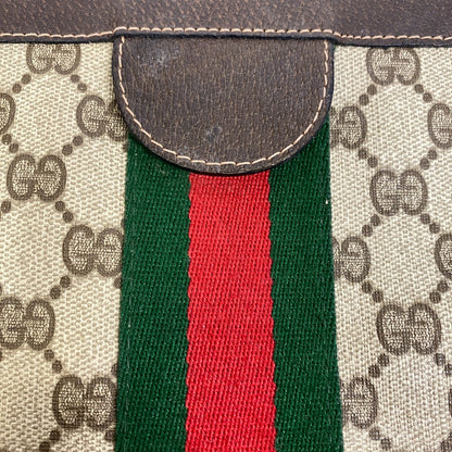 GUCCI business bag PVC, Leather Brown GG Plus Shelly Line Perfume
