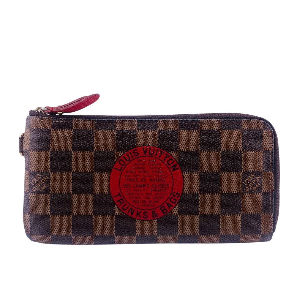 LOUIS VUITTON Long Wallet Purse N61740 leather Brown Damier T&B Complis