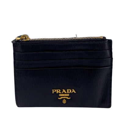PRADA Coin case leather black Safiano