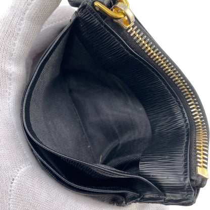 PRADA Coin case leather black Safiano