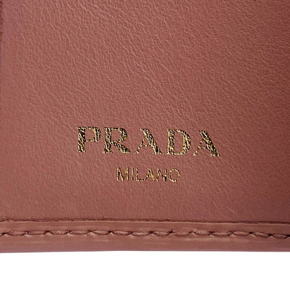 PRADA Tri-fold wallet 1MH176 leather beige Wittelomb Triangle