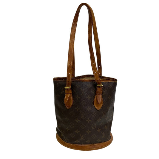 LOUIS VUITTON Tote Bag M42238 leather Brown Monogram BucketPM