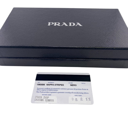 PRADA Long Wallet Purse 1M0506 leather black