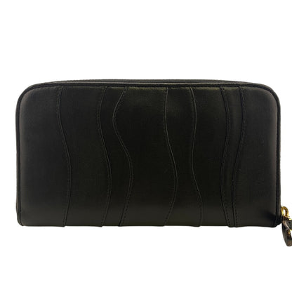 PRADA Long Wallet Purse 1M0506 leather black