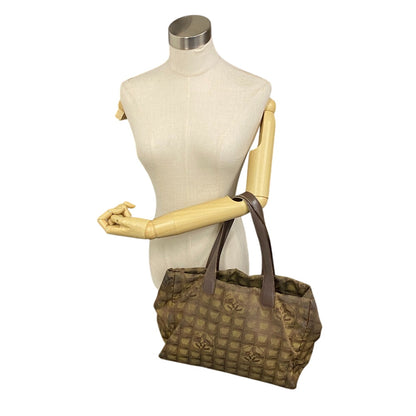 CHANEL Tote Bag canvas khaki