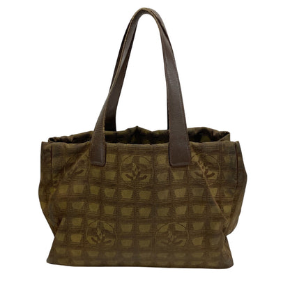 CHANEL Tote Bag canvas khaki