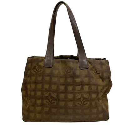 CHANEL Tote Bag canvas khaki
