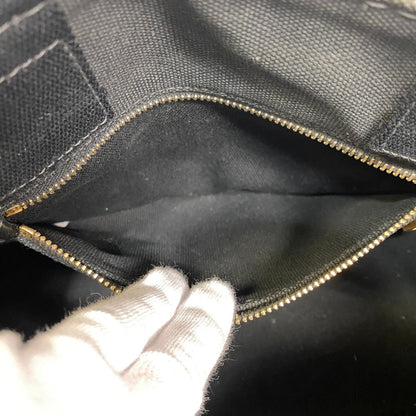 PRADA Handbag 1BG439 canvas black Triangular plate Canapa
