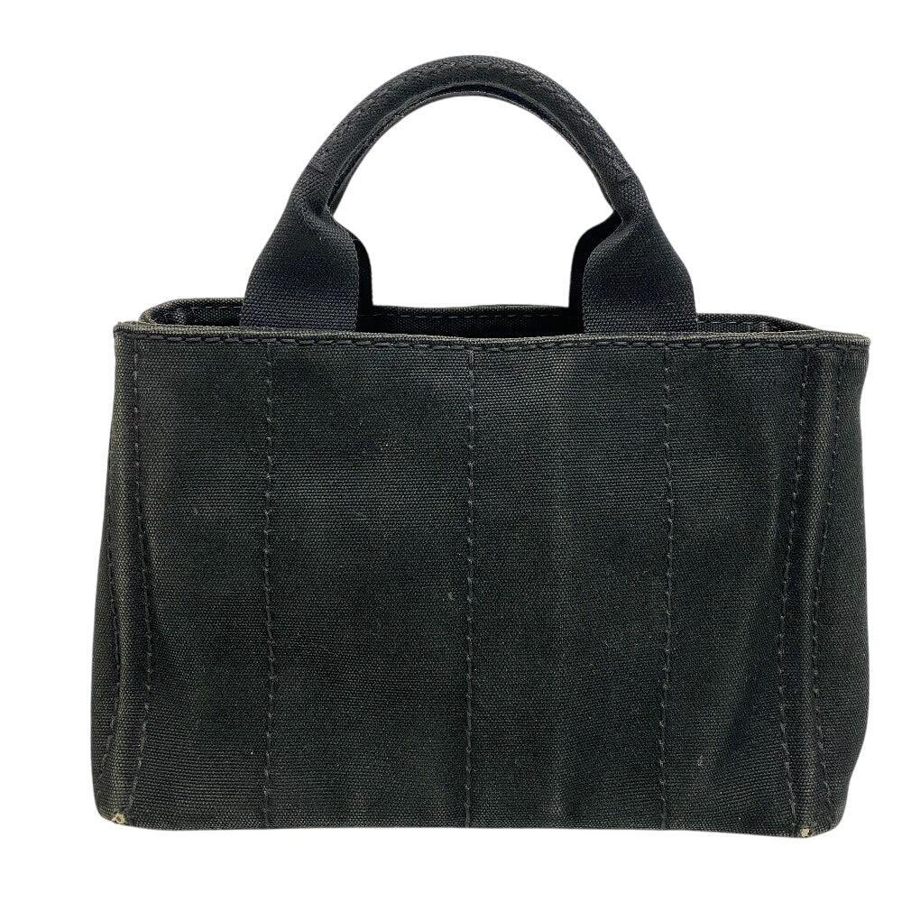 PRADA Handbag 1BG439 canvas black Triangular plate Canapa