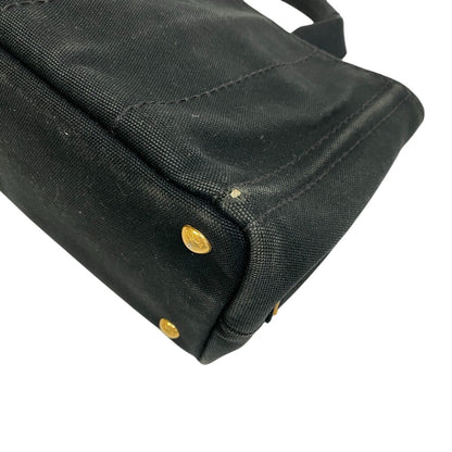 PRADA Handbag 1BG439 canvas black Triangular plate Canapa