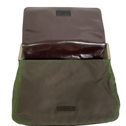 PRADA Handbag Nylon, Leather khaki