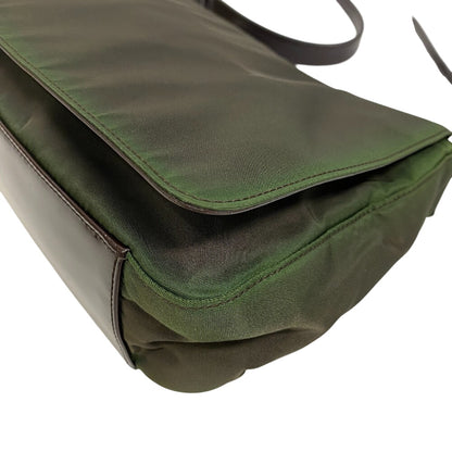 PRADA Handbag Nylon, Leather khaki