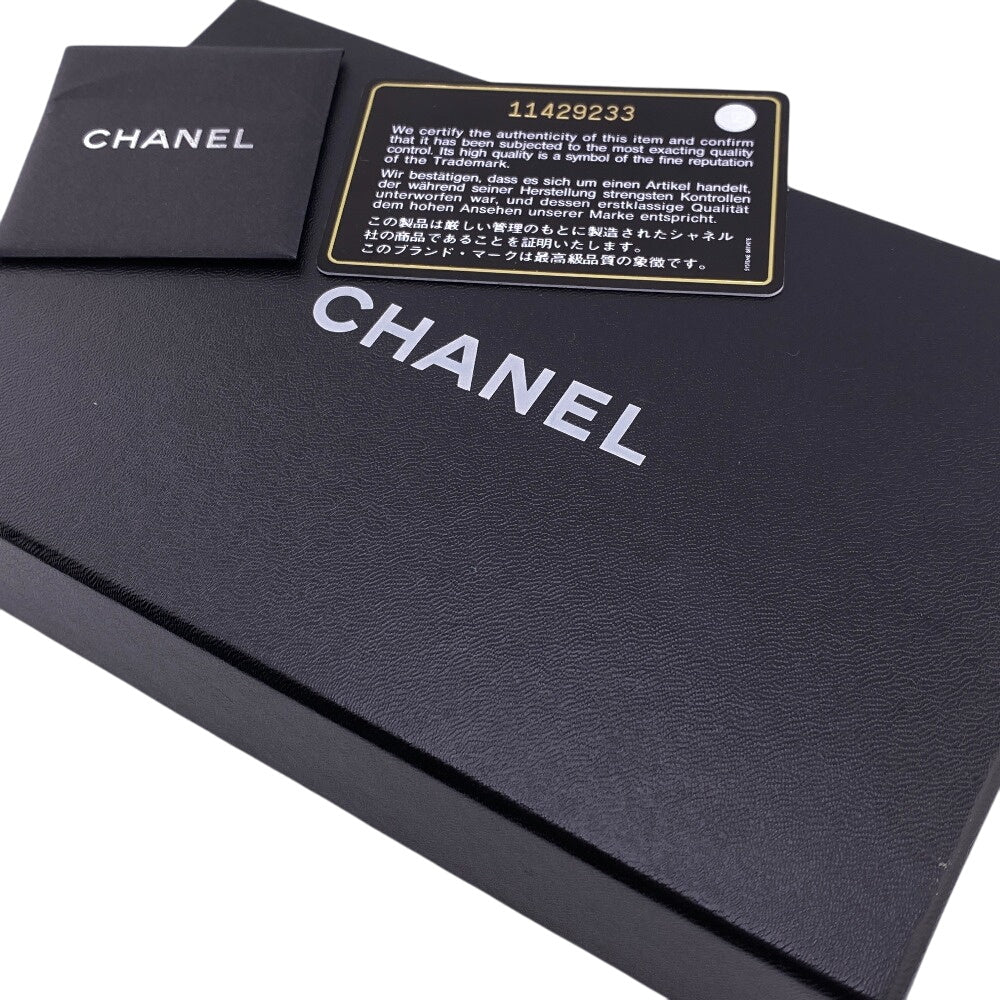 CHANEL Long Wallet Purse A26717 leather gold Cambon