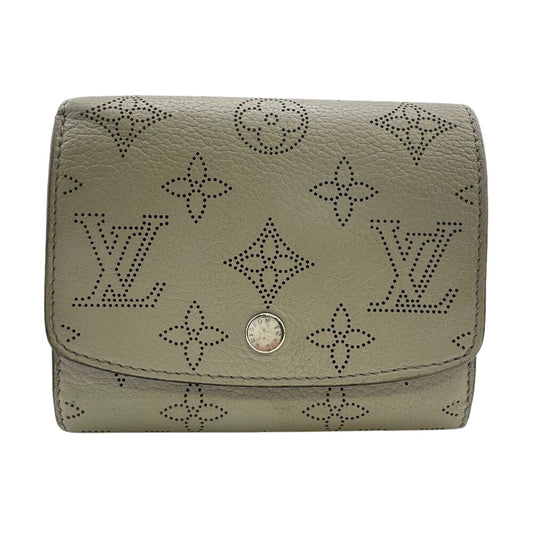 LOUIS VUITTON Bifold Wallet M68671 leather beige Mahina Portefeuille Iris Compact