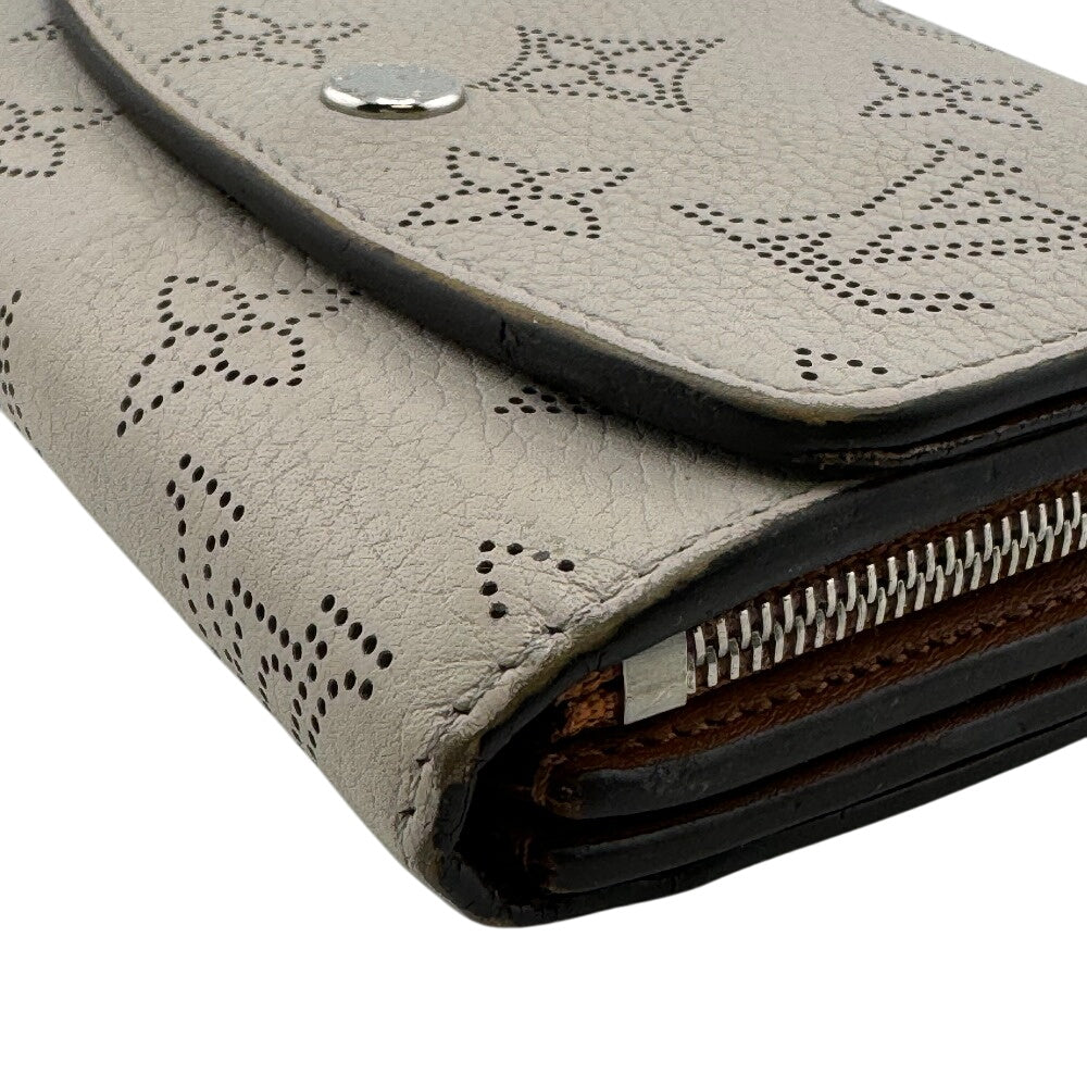 LOUIS VUITTON Bifold Wallet M68671 leather beige Mahina Portefeuille Iris Compact