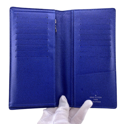 LOUIS VUITTON Long Wallet Purse M30559 Taiga blue Taiga Portefeuille Braza