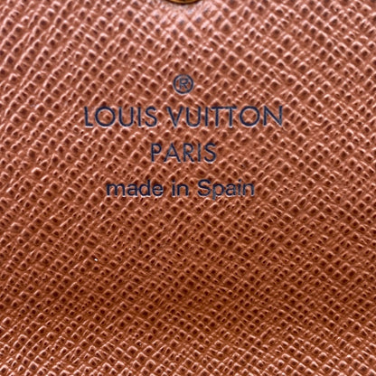 LOUIS VUITTON Long Wallet Purse M61734 leather Brown Monogram Portefeuille Sarah