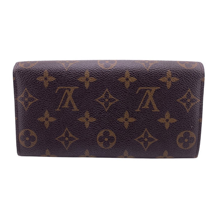 LOUIS VUITTON Long Wallet Purse M61734 leather Brown Monogram Portefeuille Sarah