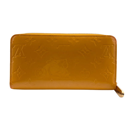 LOUIS VUITTON Long Wallet Purse M91733 Vernis yellow Monogram Vernis Zippy wallet
