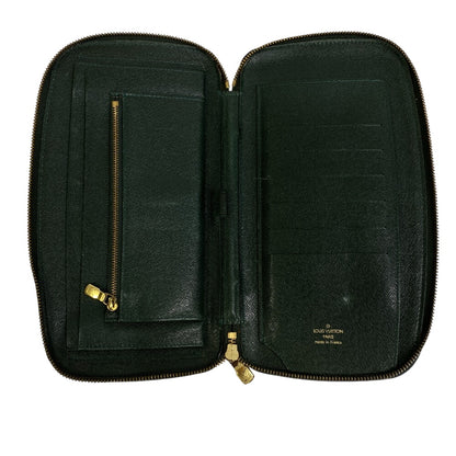 LOUIS VUITTON Long Wallet Purse M30654 leather green Taiga Atoll