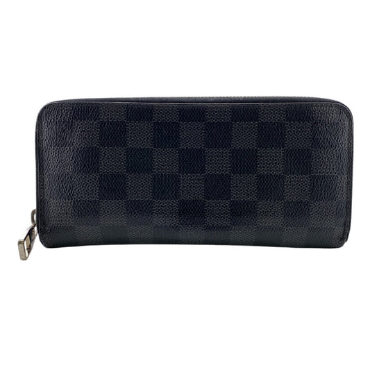 LOUIS VUITTON Long Wallet Purse N63095 leather black Damier Graphite Zippy Wallet Vertical