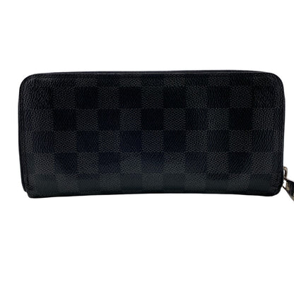 LOUIS VUITTON Long Wallet Purse N63095 leather black Damier Graphite Zippy Wallet Vertical