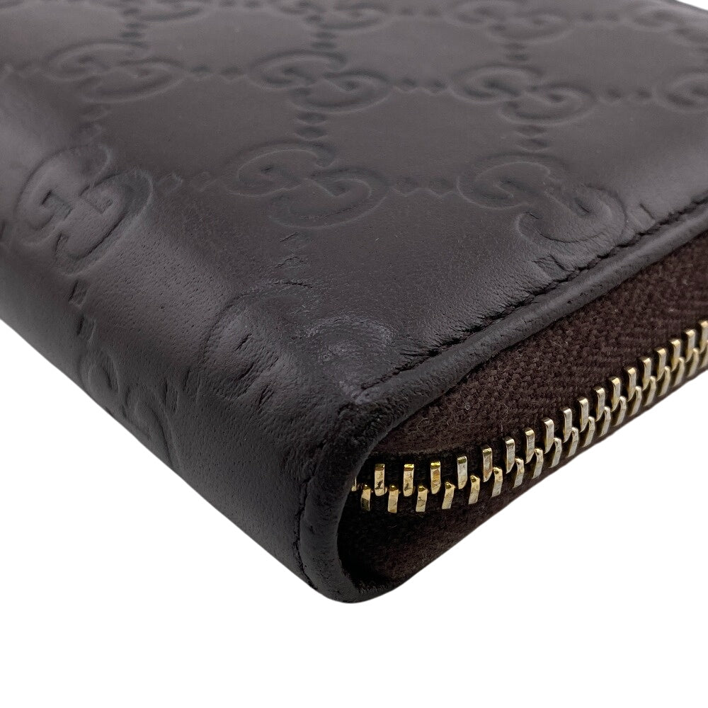 GUCCI Long Wallet Purse 307980 leather Brown Guccisima GG