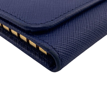 PRADA Key case Key holder  1PG222 leather blue Safiano 6-key case Key holder