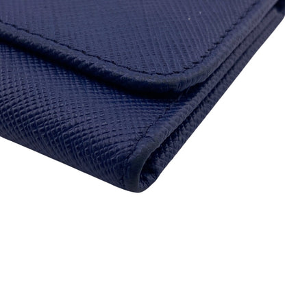 PRADA Key case Key holder  1PG222 leather blue Safiano 6-key case Key holder