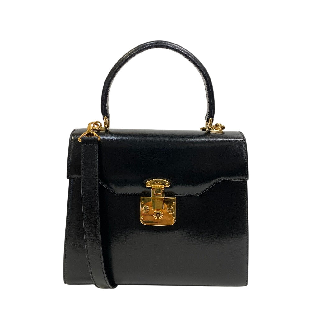 GUCCI Handbag leather black Ready lock