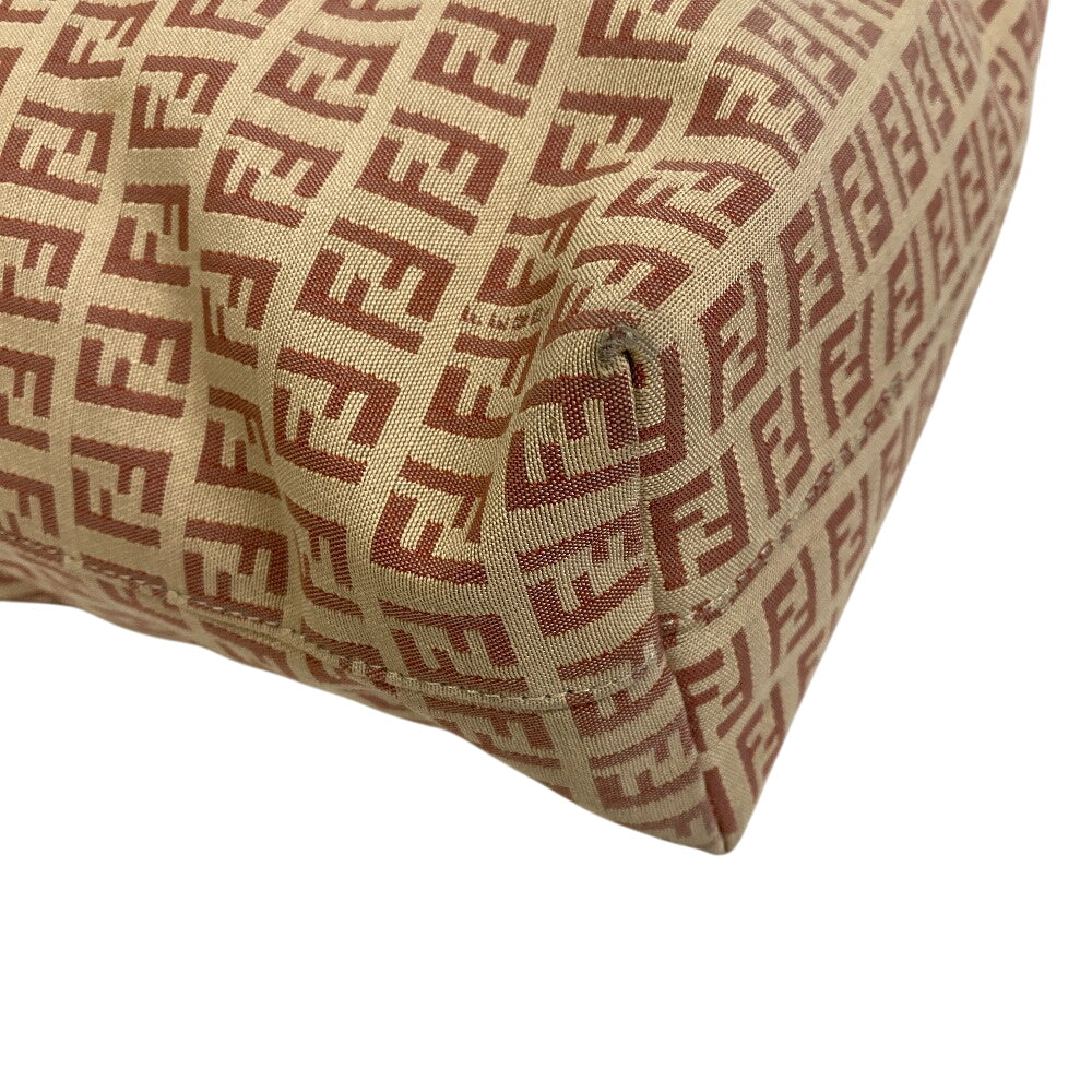 FENDI Tote Bag Canvas, Leather beige ZucchinoPattern