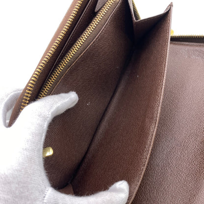 LOUIS VUITTON Long Wallet Purse N60003 leather Brown Damier Ebene Zippy Organizer