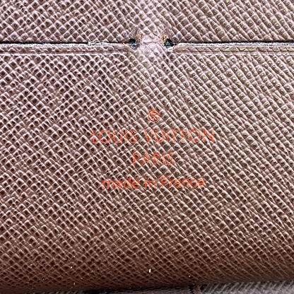 LOUIS VUITTON Long Wallet Purse N60003 leather Brown Damier Ebene Zippy Organizer