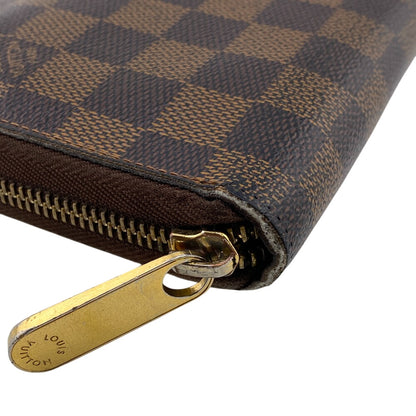LOUIS VUITTON Long Wallet Purse N60003 leather Brown Damier Ebene Zippy Organizer